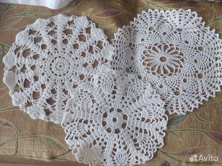 Салфетки, скатерть, кружево винтаж