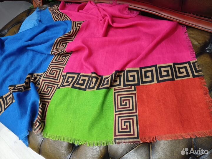 Платок 95см теплый versace шерсть италия