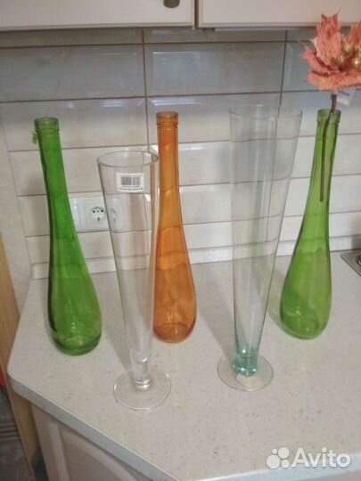 Ваза стеклянная для декора.Новые