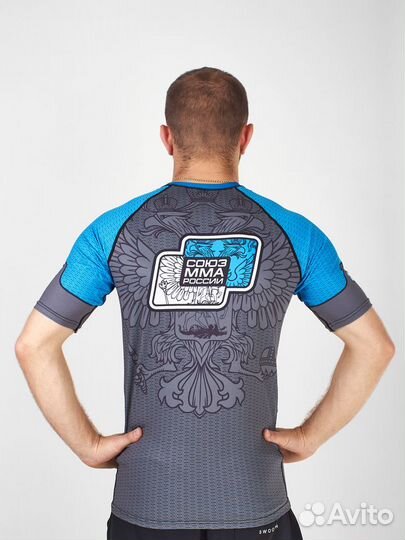 Рашгард кор.рукав Союз мма России Взрослый (синий)