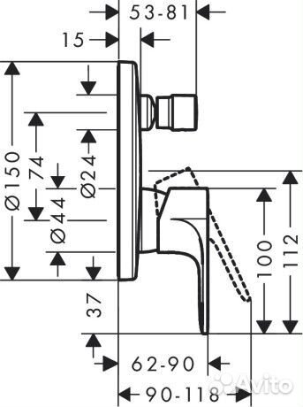 Смеситель для ванны hansgrohe 72469670 Черный