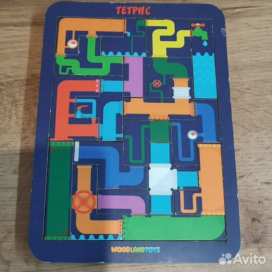 Деревянный тетрис-пазл Водопровод wood land toys