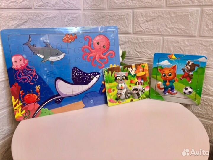 Пазлы детские деревянные пакетом