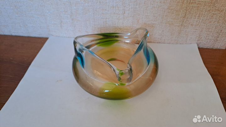 Пепельница конфетница цветное стекло