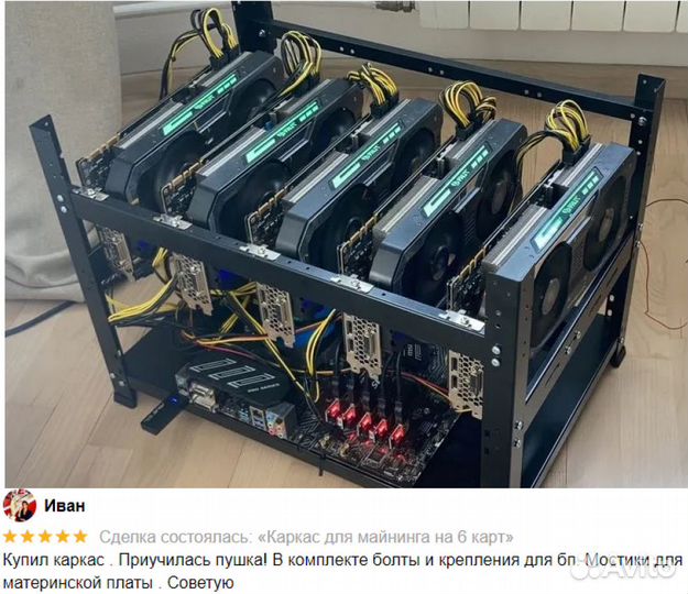 Каркас для майнинг фермы 6GPU Техбит