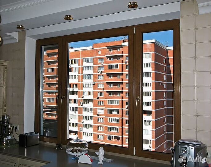 Пластиковые окна Rehau 940х1020 ламинация