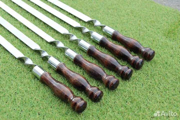 Шампура для люля с дерев ручкой нерж сталь 60см