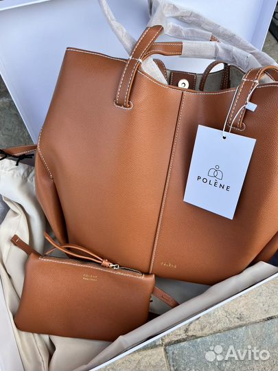 Сумка polene большая, рыжая
