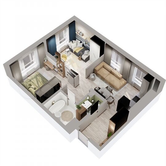 2-к. квартира, 53,5 м², 22/25 эт.