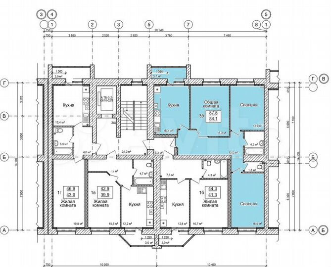 3-к. квартира, 87,8 м², 8/9 эт.