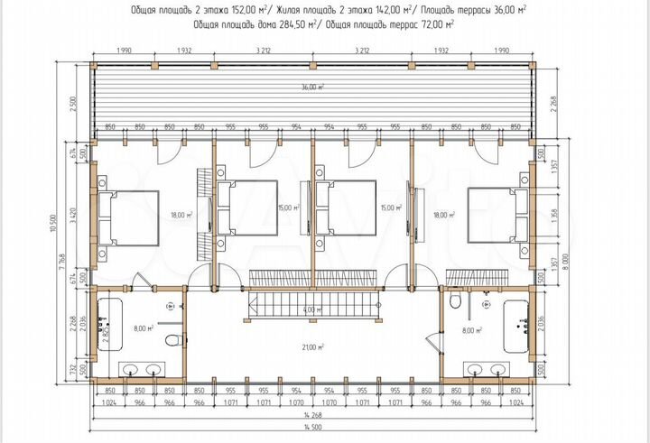 Коттедж 285 м² на участке 12 сот.