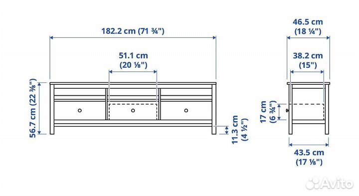 Тумба под телевизор икеа хемнэс: 183х47х57 см