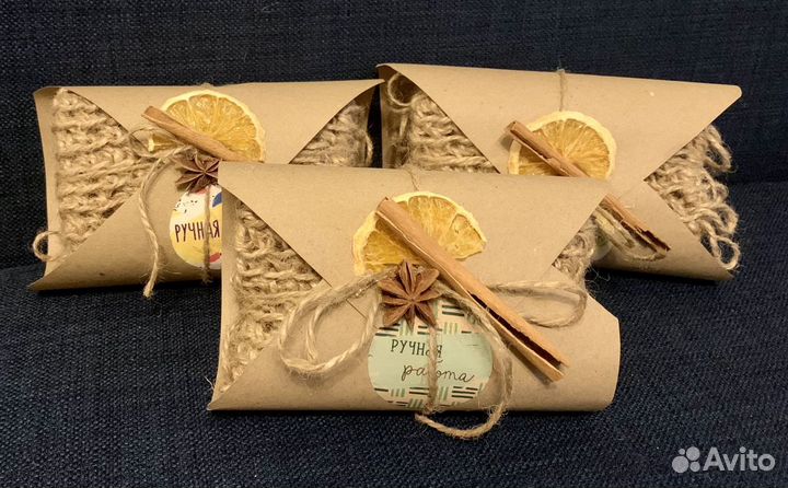 Мочалка варежка из джута