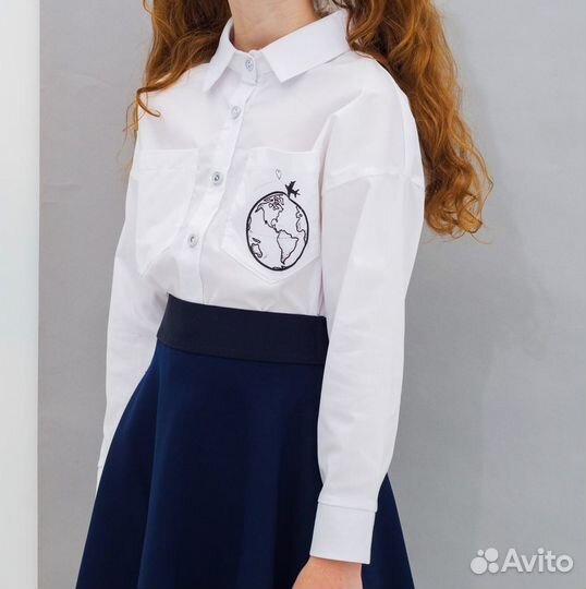 Школьная рубашка блуза для девочки