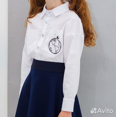 Школьная рубашка блуза для девочки