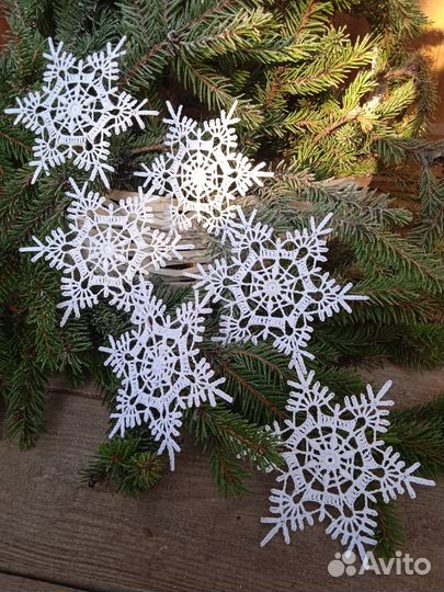 Набор снежинок новогодний декор украшение