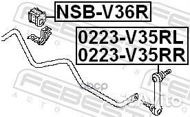 Втулка стабилизатора зад прав лев Febest 920