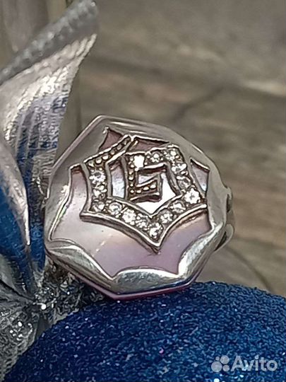 Серьги и кольцо серебро фианиты перламутр