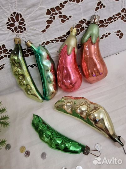 Елочные игрушки ссср.Овощи.Фрукты