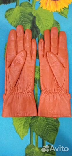 Перчатки женские кожаные новые 7.5