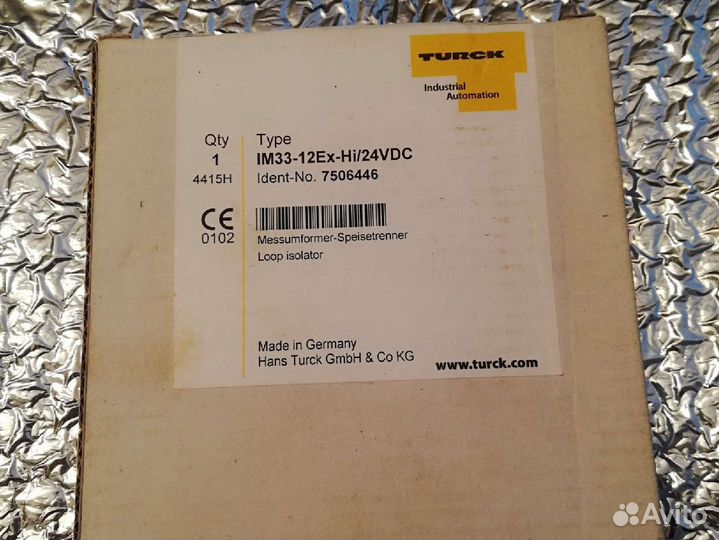 Барьер искрозащиты IM33-12EX-HI/24VDC turck