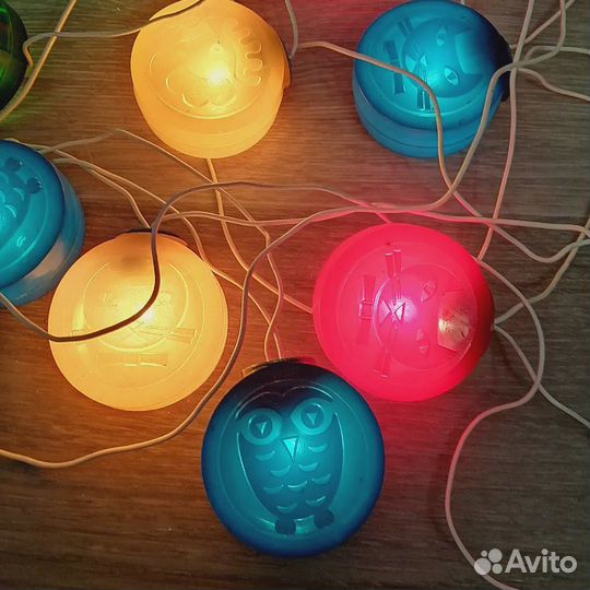 Гирлянда СССР, елочные игрушки СССР