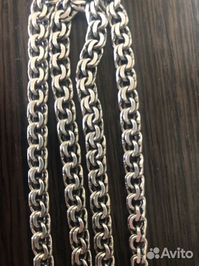 Мужская серебряная цепь с крестом