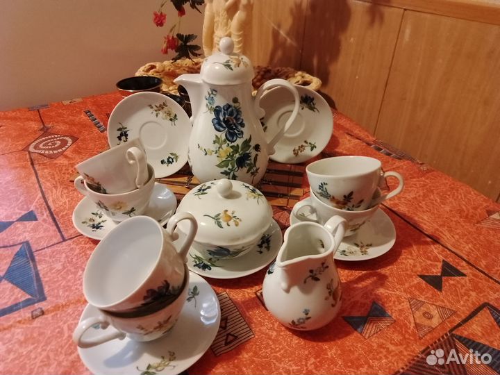 Kahla-Фарфор ГДР. Сервиз кофейный Винтаж