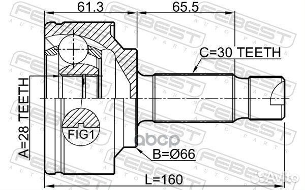 ШРУС наружный 28X66X30 mercedes benz vito/viano