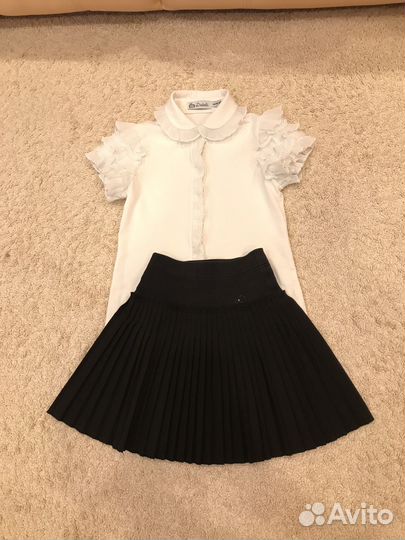 Школьная блузка с юбочкой 128- 134