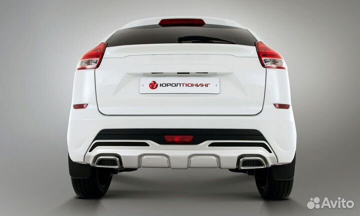 Накладка на задний бампер Юрол на Лада Xray