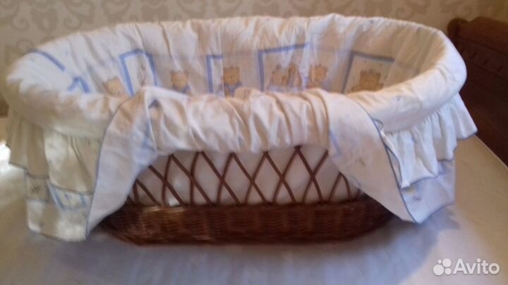 Люлька из натуральной соломки для новорожденного