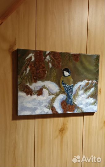 Картина маслом птицы