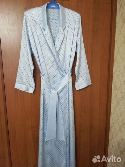 Халат шелковый женский длинный