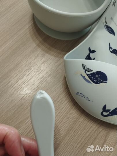 Силиконовый нагрудник+ тарелка на присоске