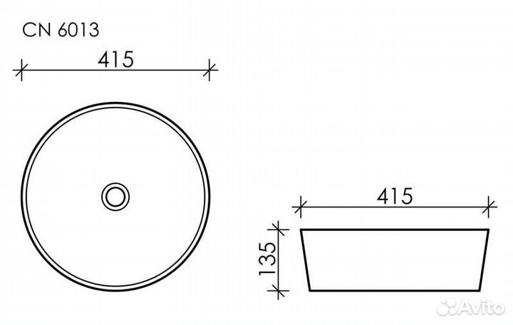 Раковина накладная Ceramica nova Element Cn6013