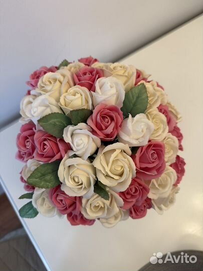 Букет роз из мыла