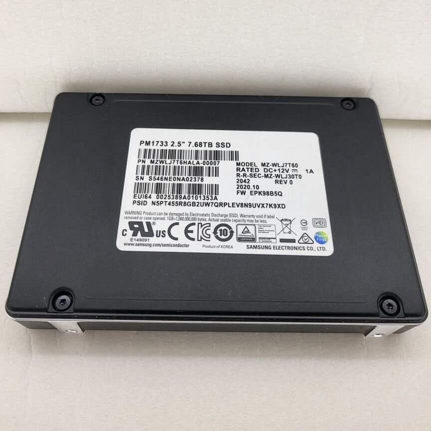 [PM1733] Ssd Samsung 7.68 Тб Mzwlj7t6hala-00007 Pm1733