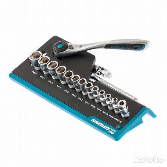 Набор торцевых головок, трещотка 120 зубьев, 36 пр