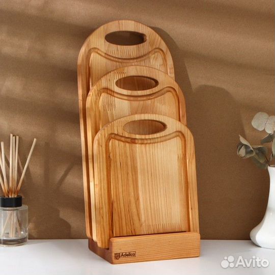 Набор разделочных досок на подставке 3 шт 38x18, 3