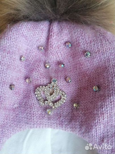 Шапка шлем для девочки, р. 50-52