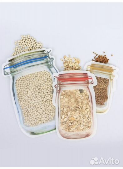 Многоразовые Пакеты-банки с zip застежкой 3 шт