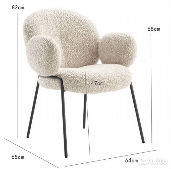 Дизайнерский стул в ткани букле