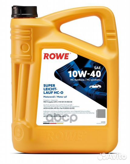 Rowe hightec super leichtlauf 10W-40 HC-O SN/CF