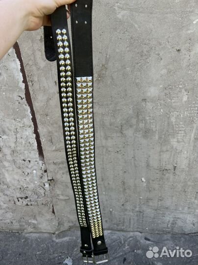 Мужской кожаный ремень черный