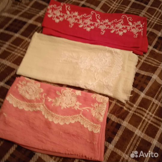 Палантин платок новый Италия хлопок и шёлк