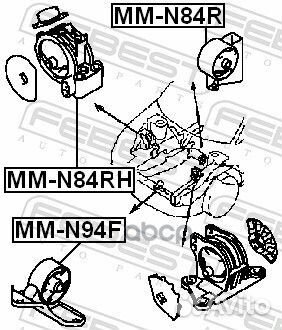 Подушка двигателя зад прав/лев MMN84R Febest