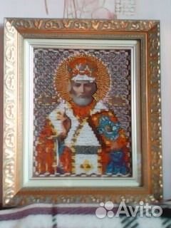 Икона Николай Чудотворец бисер