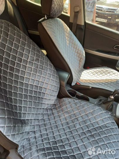 Накидки сидений велюр передние (серые)