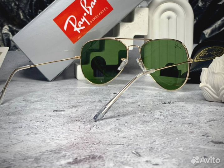 Очки Ray Ban Aviator золотые